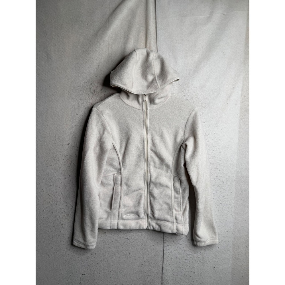 Columbia Womens Cream Fleece Full Zip Hoodie Jacket WL6561 Small